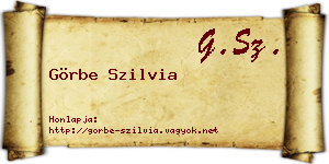 Görbe Szilvia névjegykártya