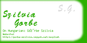 szilvia gorbe business card